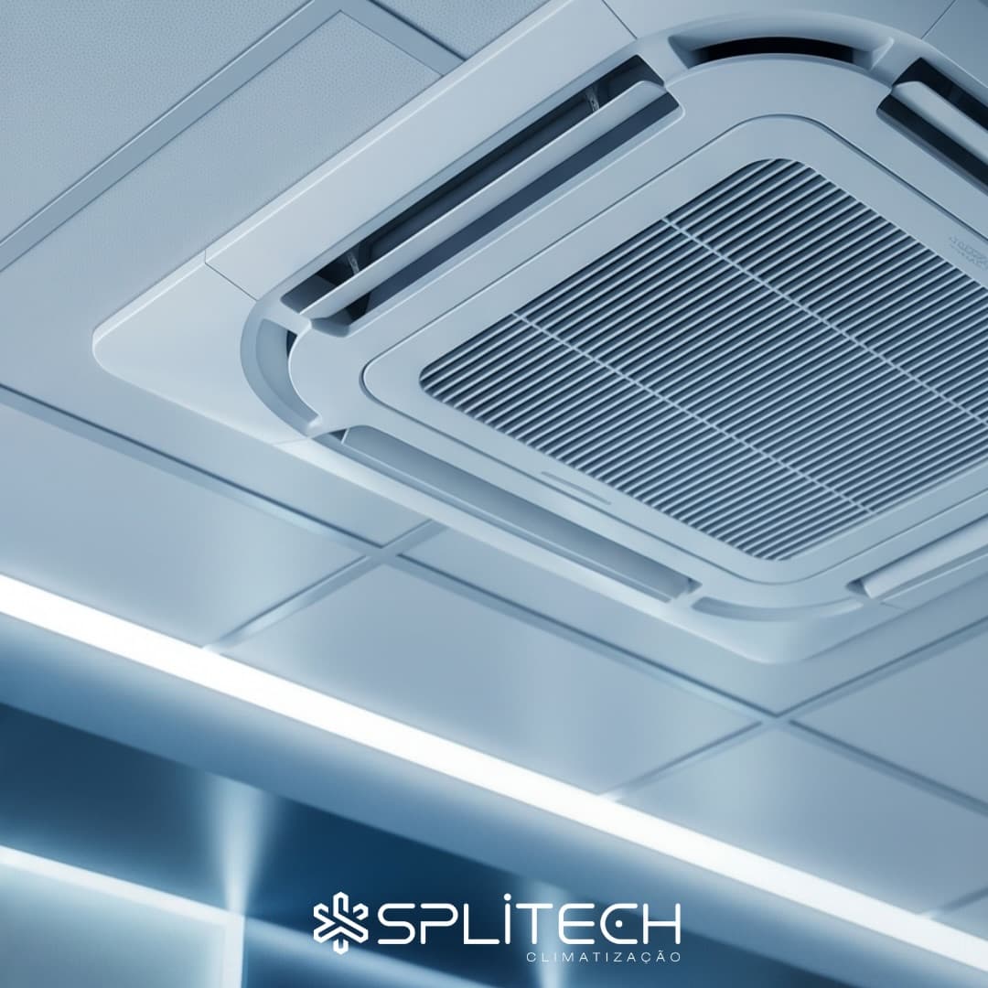 Equipamento cassete apresentado pela Splitech para climatização residencial e comercial